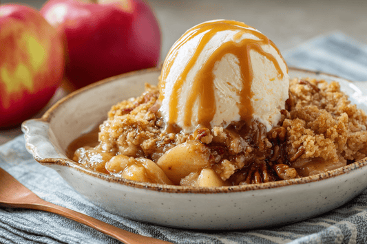 Easy Caramel Apple Dump Cake with Cinnamon and Pecans