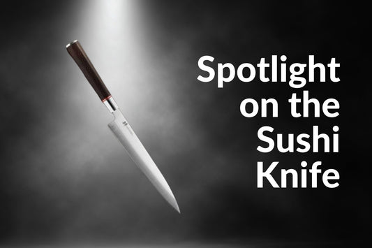 Spotlight en el cuchillo de sushi