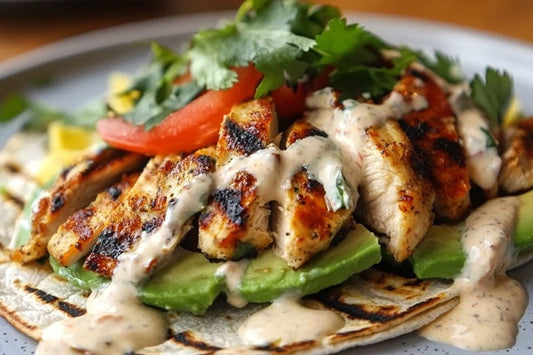 Grilled Chicken Avocado Wrap with Spicy Yogurt Sauce
