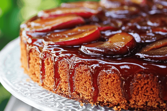 Spiced Plum Upside-Down Cake with Brown Sugar and Almond