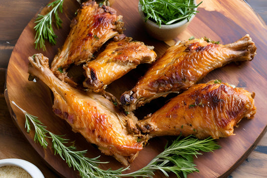 Jugosa alas de pavo horneadas