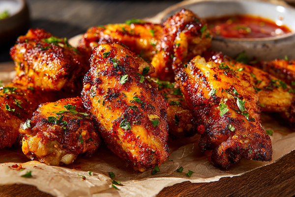 Air Fryer Crispy Chicken Wings with Garlic and Paprika
