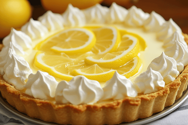 Tereyağlı bisküvi kabuğu ile maskarpone ve limon krem ​​tart