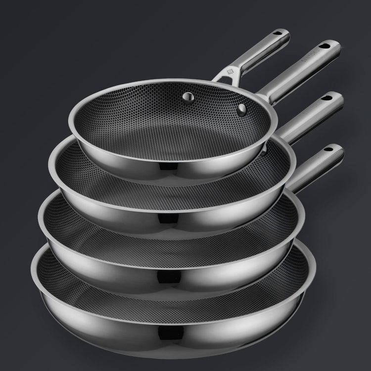 Juego de sartenes Hive Hybrid™ de 4 piezas (20 cm, 24 cm, 26 cm, 28 cm)