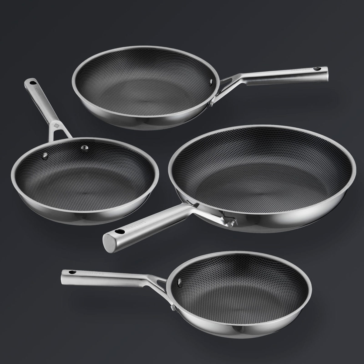 Juego de sartenes Hive Hybrid™ de 4 piezas (20 cm, 24 cm, 26 cm, 28 cm)
