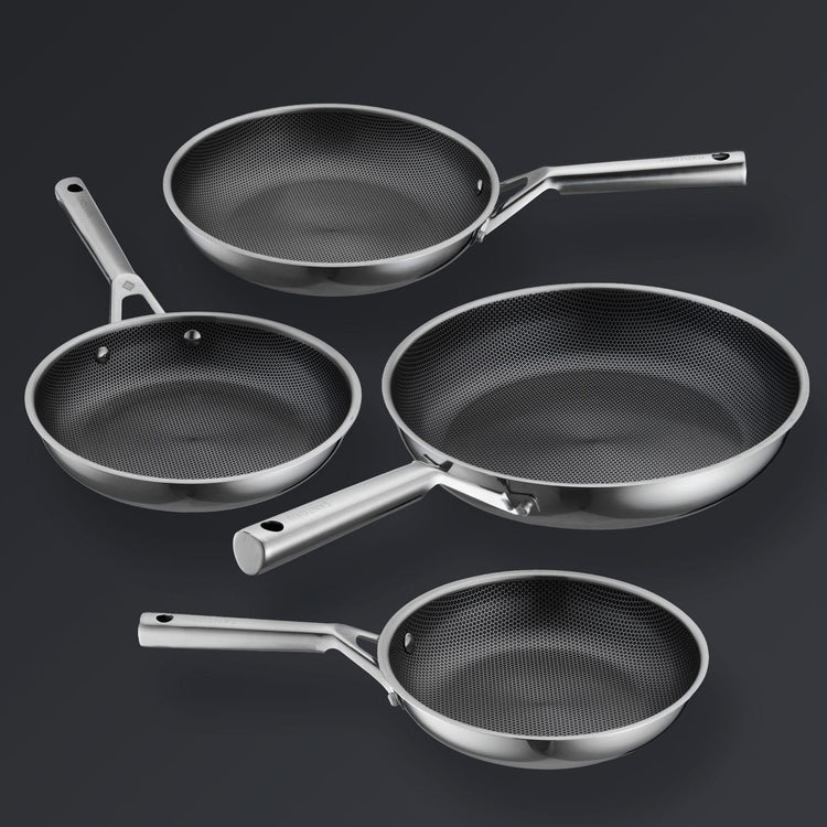 Juego de sartenes Hive Hybrid™ de 4 piezas (20 cm, 24 cm, 26 cm, 28 cm)
