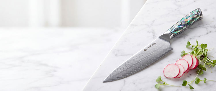 Μαχαίρι σεφ Haruta 8 ιντσών VG10 Ιαπωνικό Damascus Steel Gyuto Chef με ξύλινη λαβή και θήκη