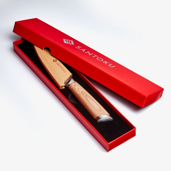 Haruta 6 ιντσών VG10 Ιαπωνικό μαχαίρι χάλυβα Damascus με ξύλινη λαβή & scabbard