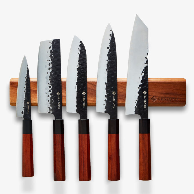 Μαγνητικό ξύλινο ράφι μαχαιριού τοίχου