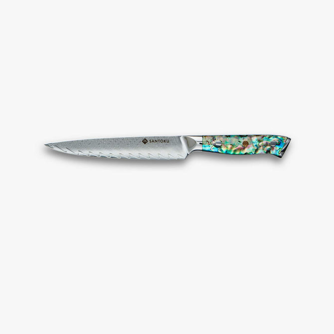 Chikashi Damascus Steel Knife Set With Abalone Handle