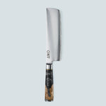 Cuchillo Aiko de acero damasco negro con mango de resina de color negro