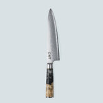 Cuchillo Aiko de acero damasco negro con mango de resina de color negro